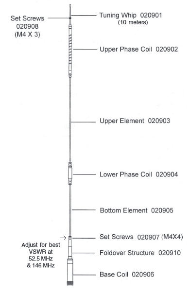 Diamond CR8900A Quad-band antenna for a Yaesu FT-8900r