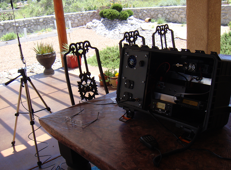 Ham-in-the-box mobile ham radio set-up with Yaesu FT-8900r Diamond CR8900A Quad-Band FM Mobile Antenna with ground plane