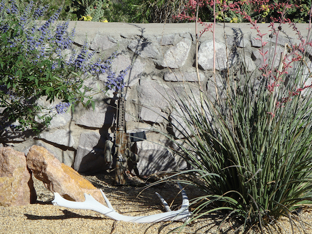 Painted gun with black magazine.