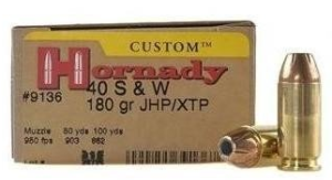  Hornady .40cal S&W XTP 180gr