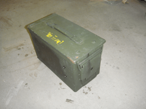 View #1 - from front-right corner of the secured ammo can.