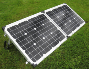 Glow Tech solar Power Box 60 watt folding solar kit, w/folding stand, charge controller