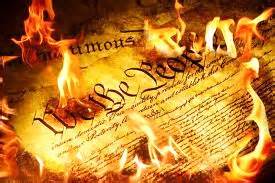 Constitution Burning and is being destroyed